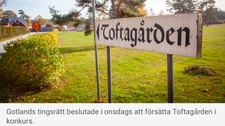 Toftagården konkurs